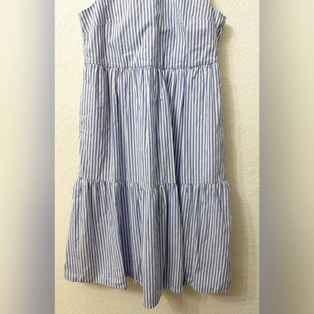 J. Crew Sleeveless Tiered Midi Dress in Cotton Poplin - 10 - Picture 3 of 13